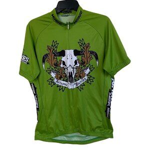 Verge AZ Bikes Bull Horns Jersey Cycling XL Lime Green White Black 3/4 Zip